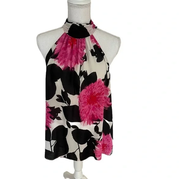 Trina Turk Silk Floral Print Halter Top Size L - Picture 3 of 9